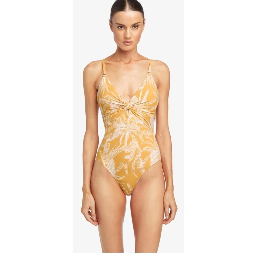Robin Piccone Chandy Strapless One Piece Swimsuit in Dandelion 8 NEW
